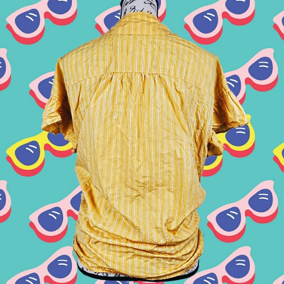 Madewell sunny yellow striped button up - Picture 2 of 2